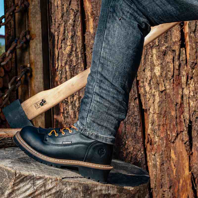SUREWAY Men's 8" Wedge Moc Toe Work Boots - Soft Toe, Full-Grain Leather, Oil/Slip Resistant, Goodyear Welt