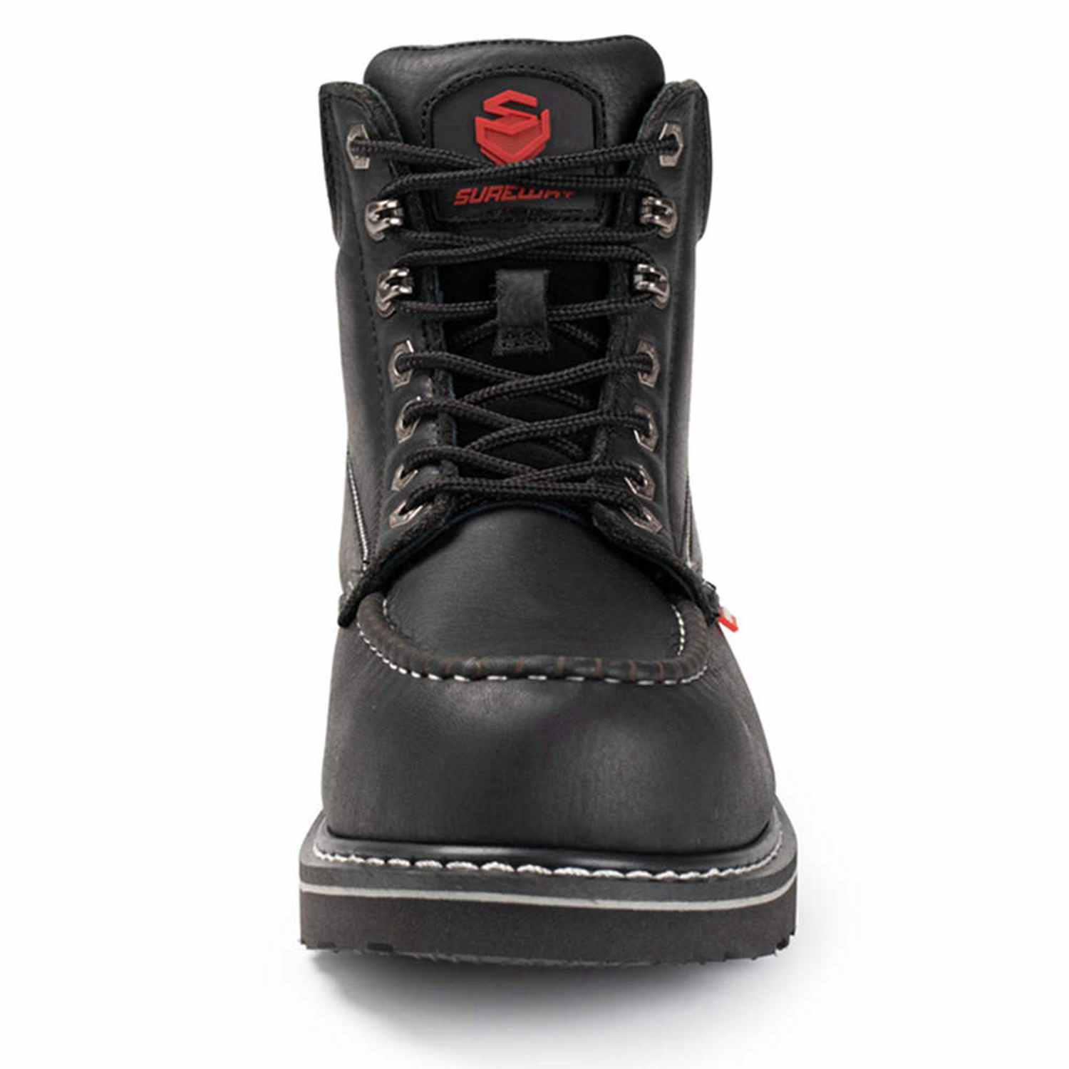 SUREWAY 6” Mens Heavy Duty Steel/Soft Toe Work Boots for Men,Goodyear Welt,Extremely Comfortable Durable Proved,Superior Oil/Slip Resistant,Thicker Leather,Wedge Sole,Moc Toe Work Boots/Shoes for Men,EH Safety Industrial Construction Boots