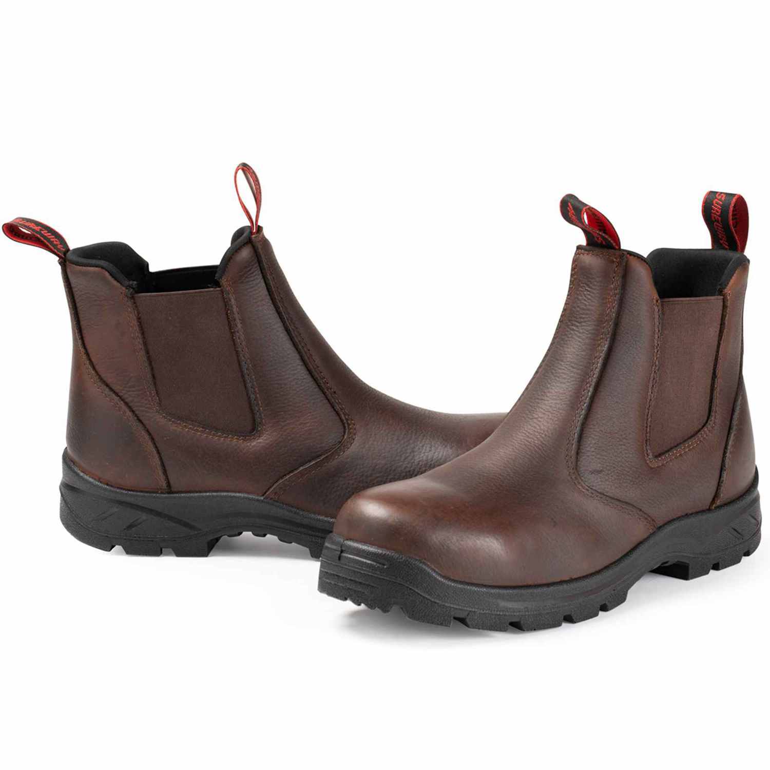 Men\'s Reed Slip-On Waterproof Work Shoes in Brown Brown Skechers Mens Slip-ins Work: Holdredge-ryker Work Shoe  main image 3