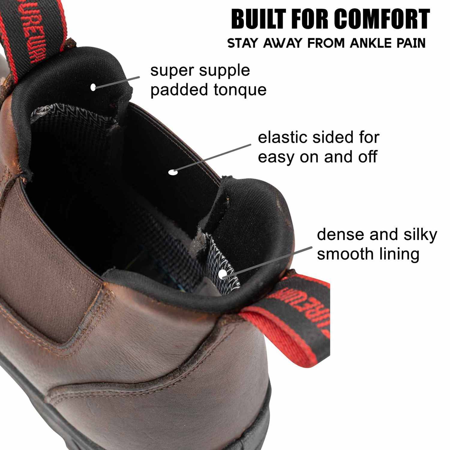 SUREWAY Men's Slip On Work Boots for Men,Upgraded Slip/Water Resistant,Static Dissipative,Fire Station Mechanic Work Boots/Shoes 