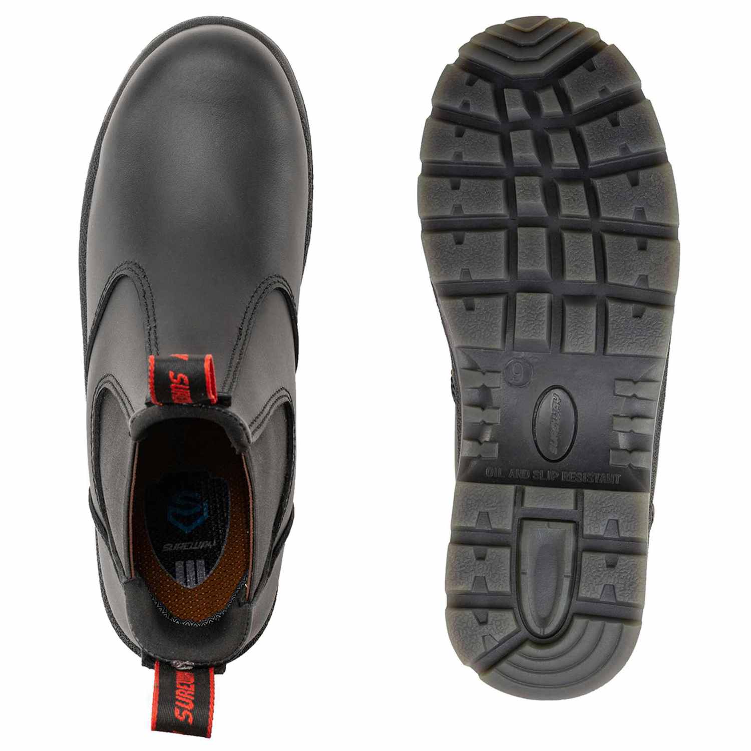 SUREWAY Men's Slip-On Work Boots for Men,Upgraded Slip/Water Resistant,Static Dissipative,Fire Station Mechanic Romeo Chelsea Work Boots for Men,Industrial Construction Boots/Shoes 