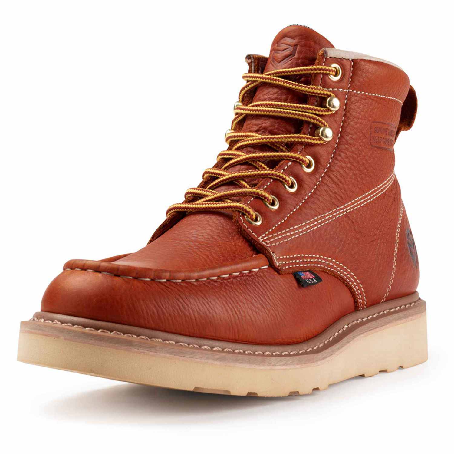 SUREWAY 6 in Mens Wedge Moc Toe Steel Toe Work Boots for Men Waterproof-Durable,Comfortable,Lightweight,Full Grain Leather,Goodyear,Non-Slip EH Safety Industial Construction Boots/Shoes for Men/Women 
