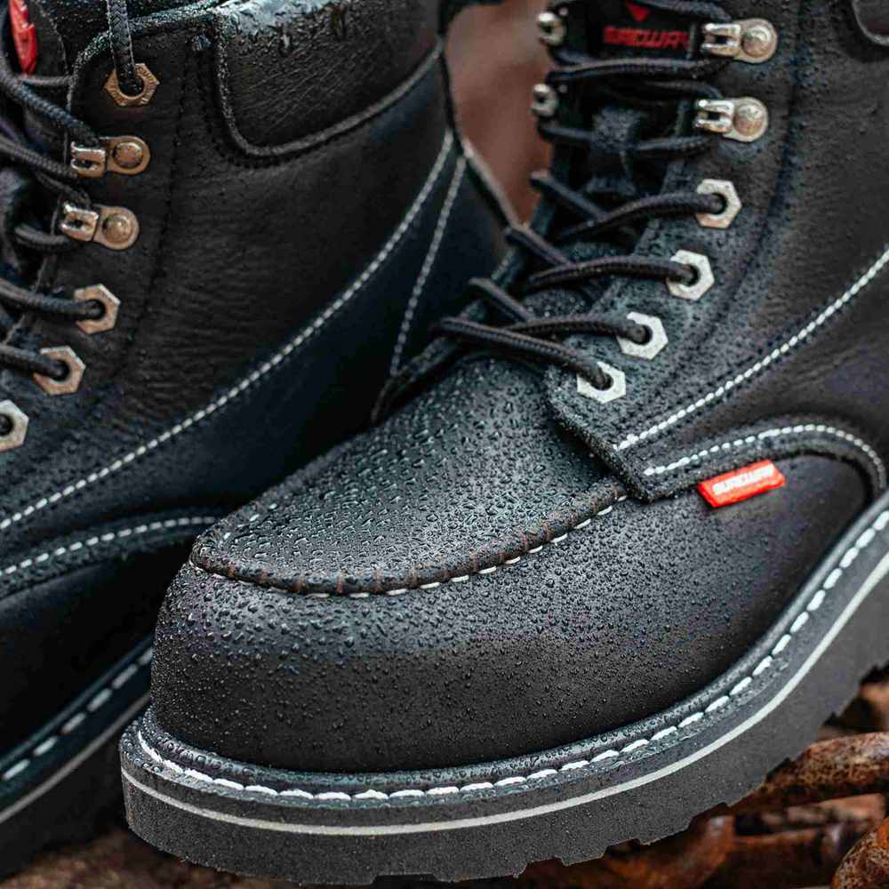 SAFETY WORK LEATHER Chukka Boots With Steel Toe Cap & Midsole - Size 10