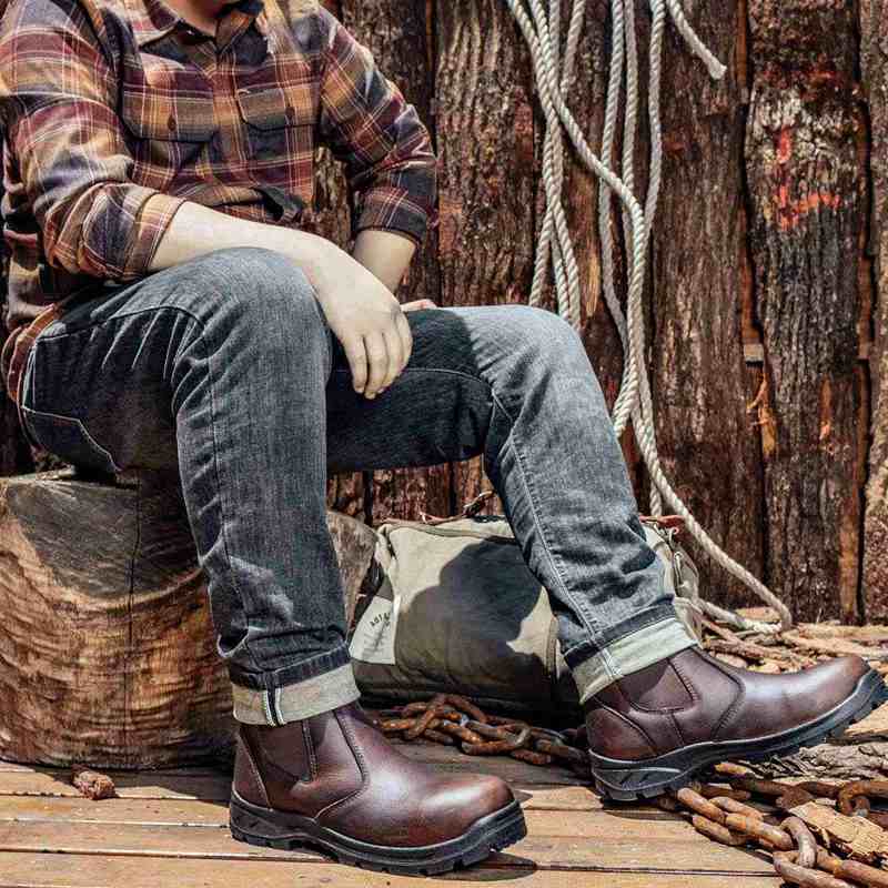 SUREWAY Men's Slip On Work Boots for Men,Upgraded Slip/Water Resistant,Static Dissipative,Fire Station Mechanic Work Boots/Shoes 