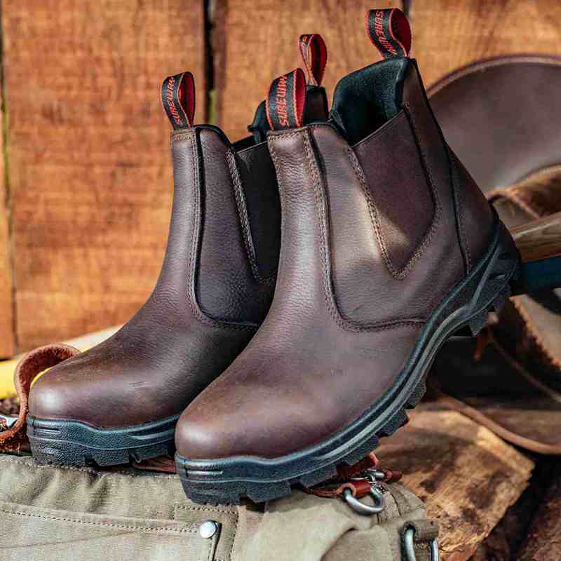 SUREWAY Men's Slip On Work Boots for Men,Upgraded Slip/Water Resistant,Static Dissipative,Fire Station Mechanic Work Boots/Shoes 