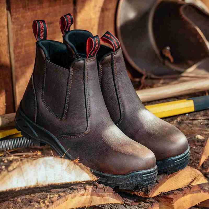 SUREWAY Men's Slip On Work Boots for Men,Upgraded Slip/Water Resistant,Static Dissipative,Fire Station Mechanic Work Boots/Shoes 