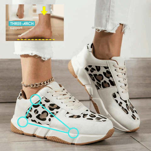Onecomfy New Leopard Print Platform Sneakers