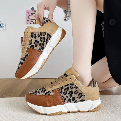 Onecomfy New Leopard Print Platform Sneakers