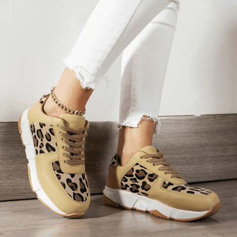 Onecomfy New Leopard Print Platform Sneakers