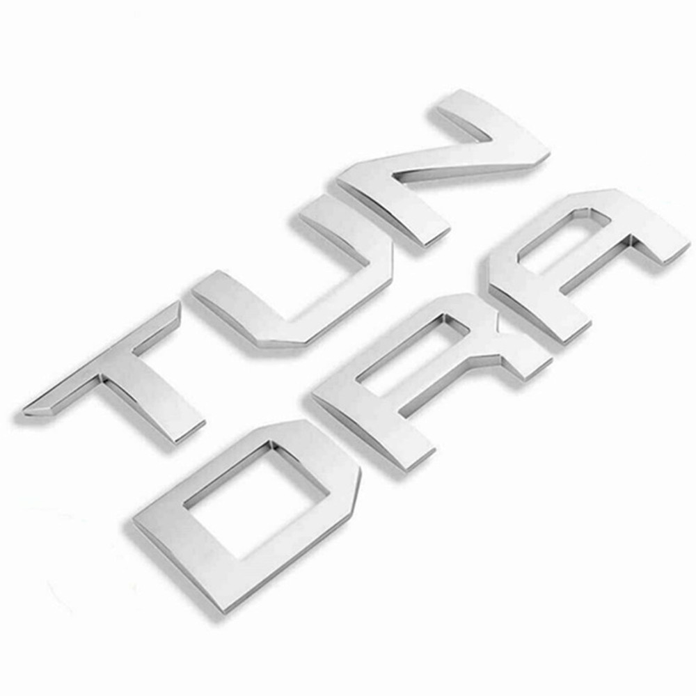 3D Raised Tailgate Letter Insert Emblem fit for 2014-2021 Nameplate Black/Silver Waterproof