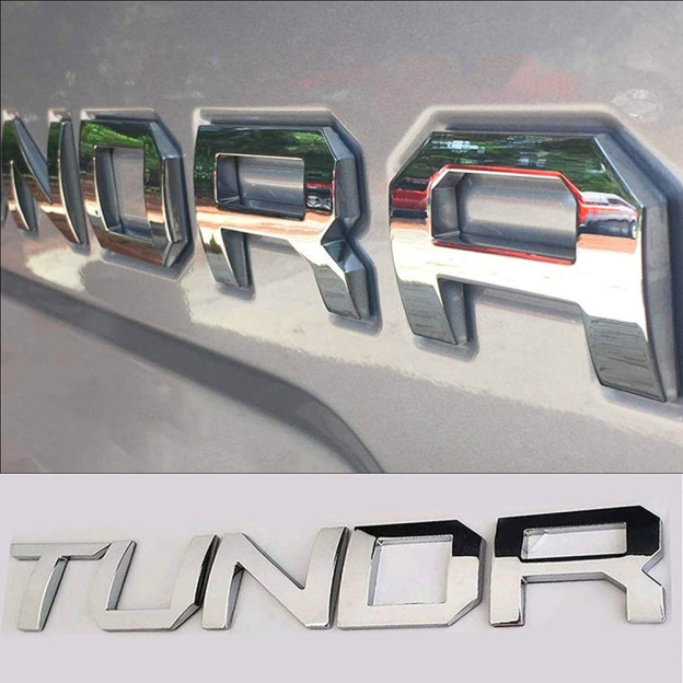3D Raised Tailgate Letter Insert Emblem fit for 2014-2021 Nameplate Black/Silver Waterproof