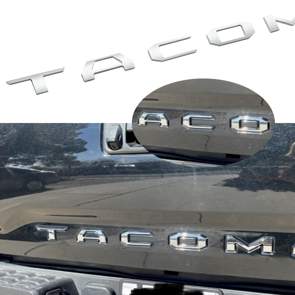 3D Tailgate Insert Emblem Fit For Tacoma Letter 2016-2022 Matte Black Badges