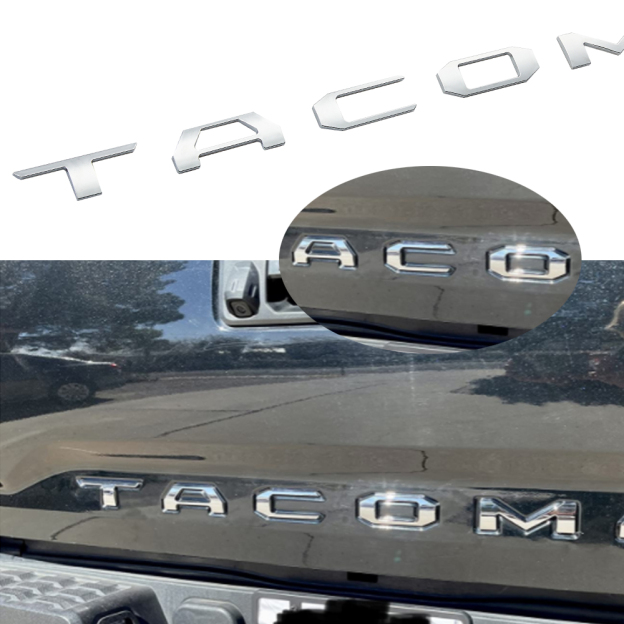 3D Tailgate Insert Emblem Fit For Tacoma Letter 2016-2022 Matte Black Badges
