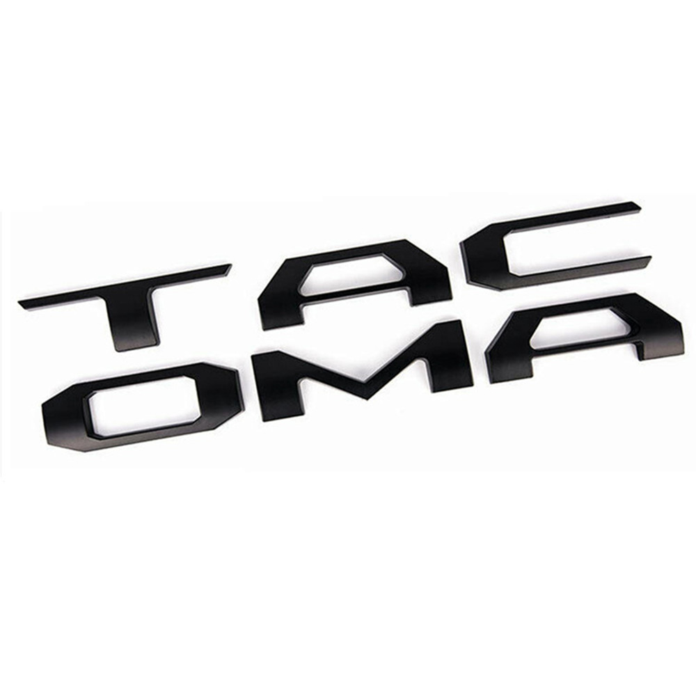 3D Tailgate Insert Emblem Fit For Tacoma Letter 2016-2022 Matte Black Badges