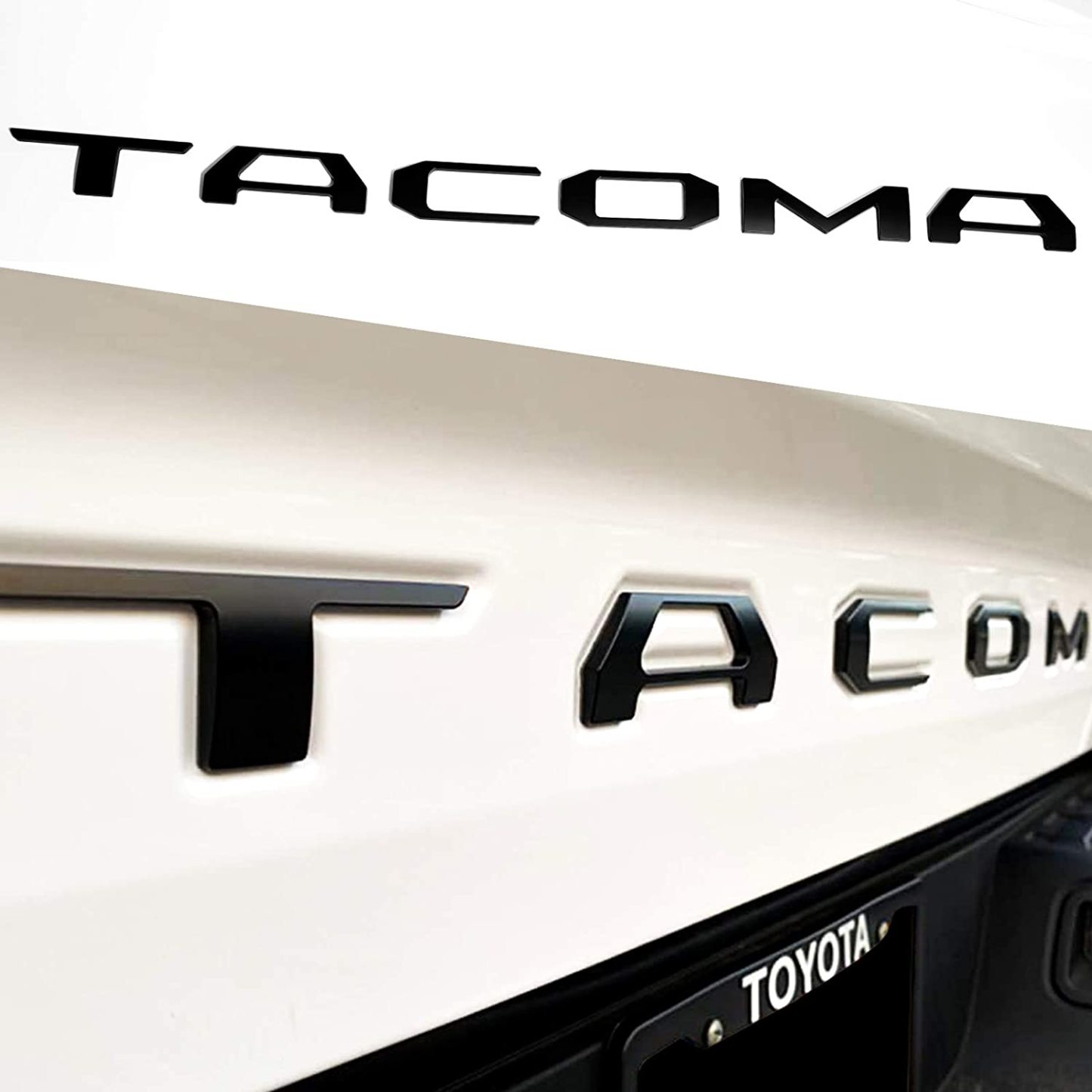 3D Tailgate Insert Emblem Fit For Tacoma Letter 2016-2022 Matte Black Badges