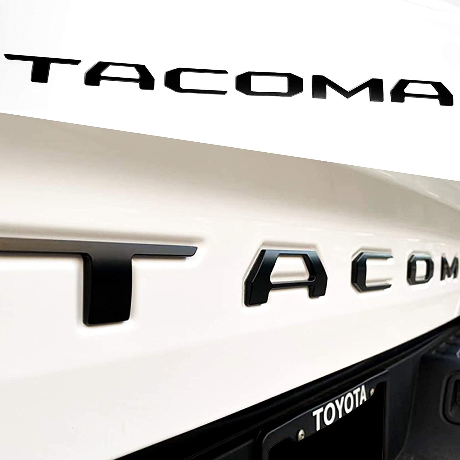 3D Tailgate Insert Emblem Fit For Tacoma Letter 2016-2022 Matte Black Badges
