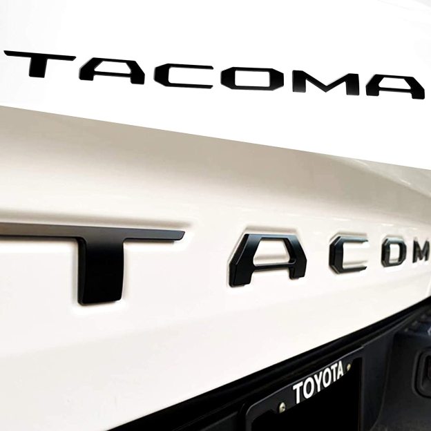 3D Tailgate Insert Emblem Fit For Tacoma Letter 2016-2022 Matte Black Badges