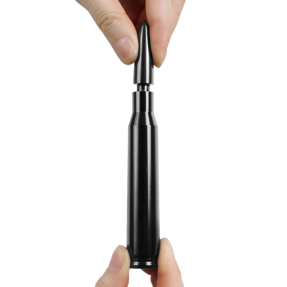 FIT FOR F-150 SIERRA 50 CALIBER BULLET ALUMINUM SHORT ANTENNA BLACK US