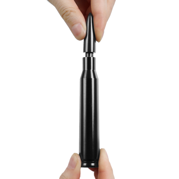 FIT FOR F-150 SIERRA 50 CALIBER BULLET ALUMINUM SHORT ANTENNA BLACK US
