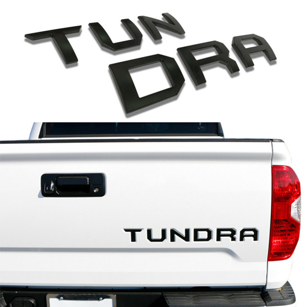 3D Raised Tailgate Letter Insert Emblem for 2014-2021 Nameplate Black Waterproof