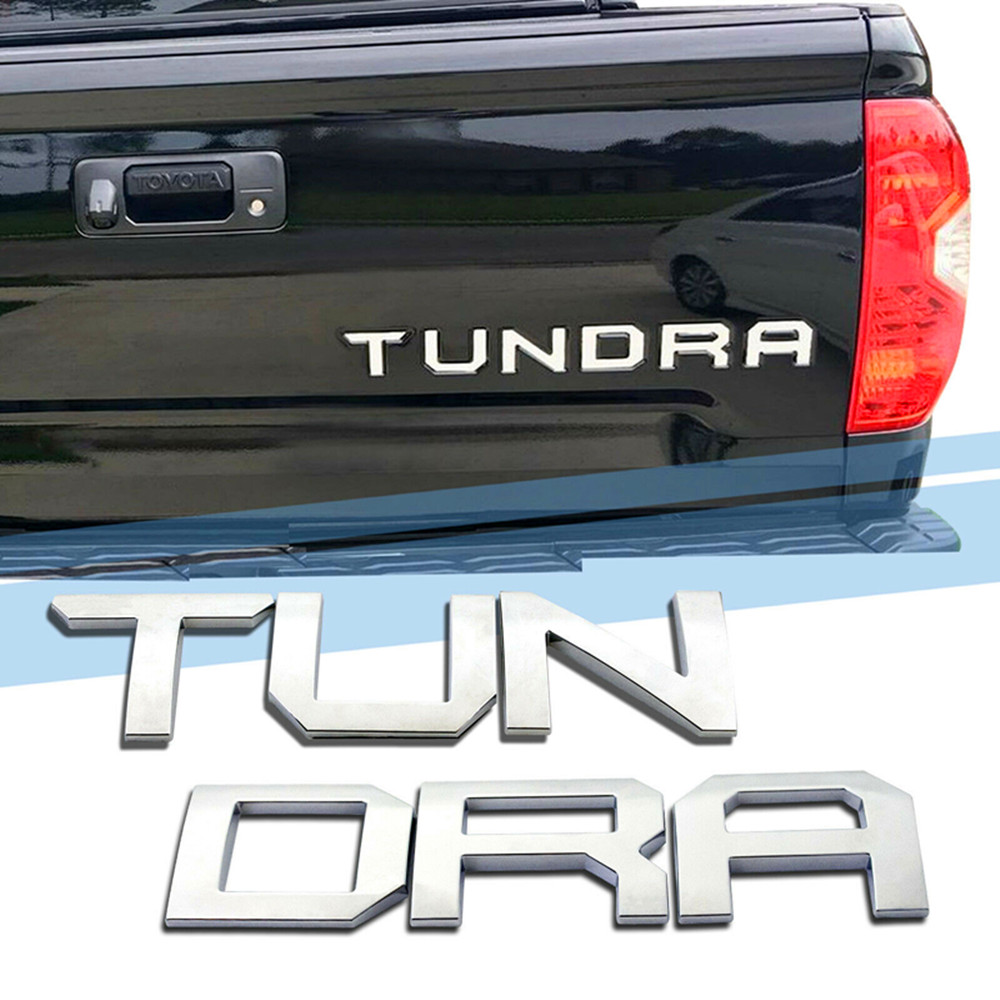 3D Raised Tailgate Letter Insert Emblem fit for 2014-2021 Nameplate Black/Silver Waterproof