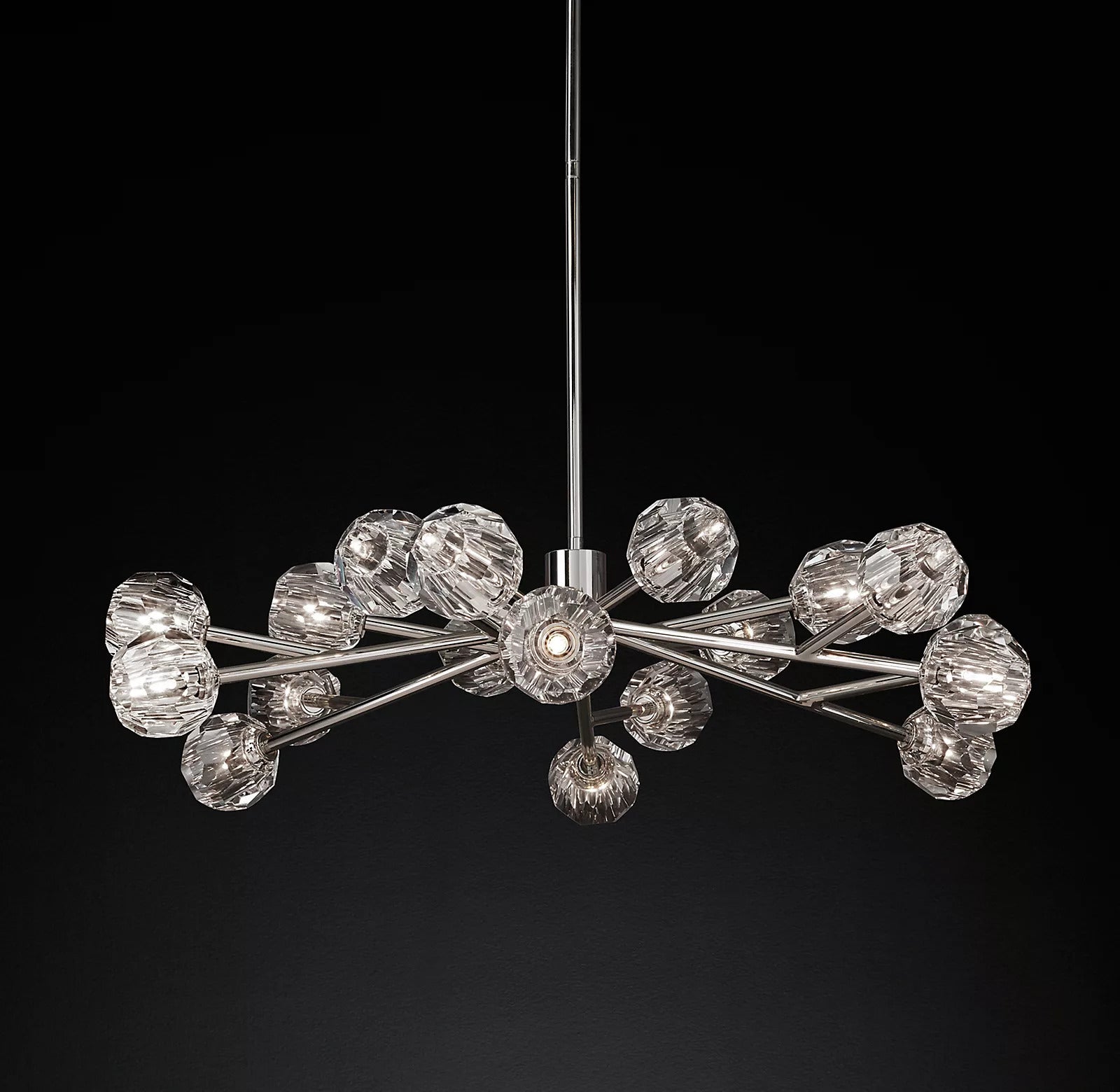 Bille Crystal Ball Round Chandelier 48" K9 Crystal