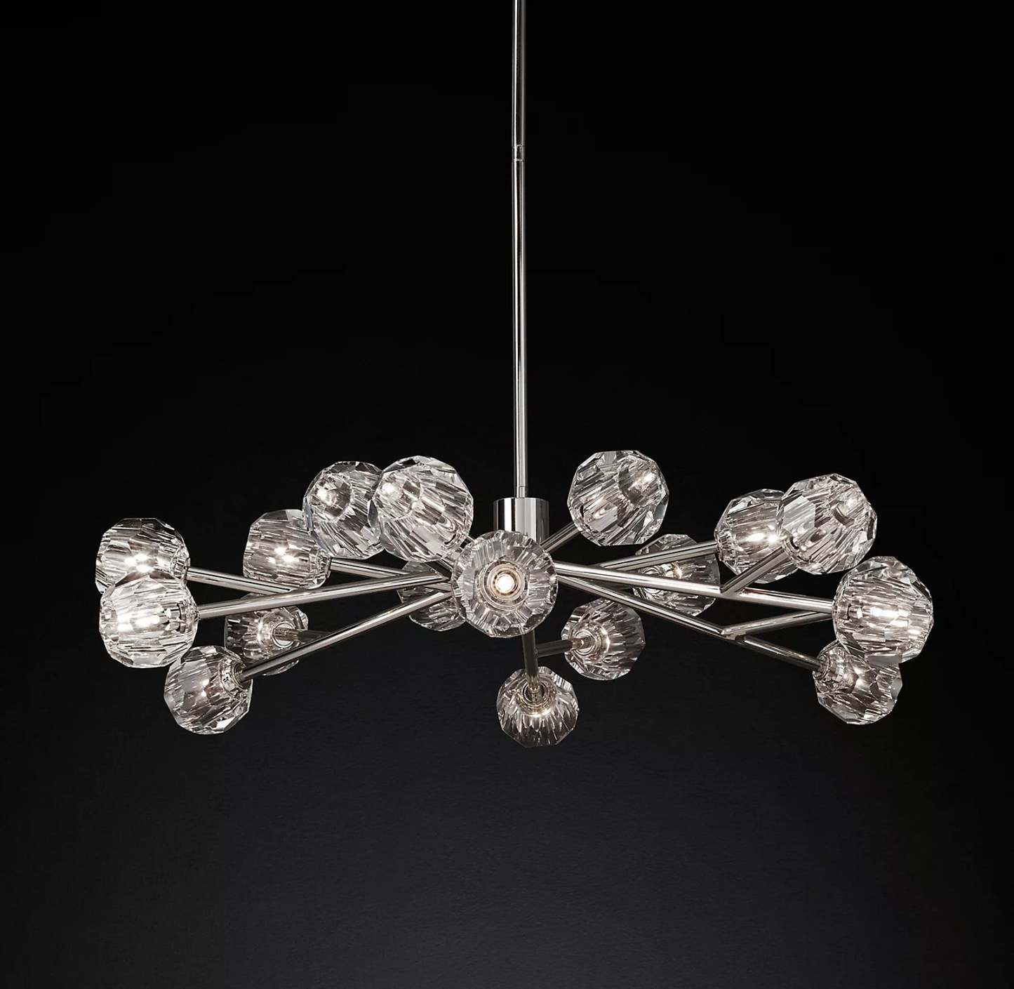 Bille Crystal Ball Round Chandelier 48" K9 Crystal