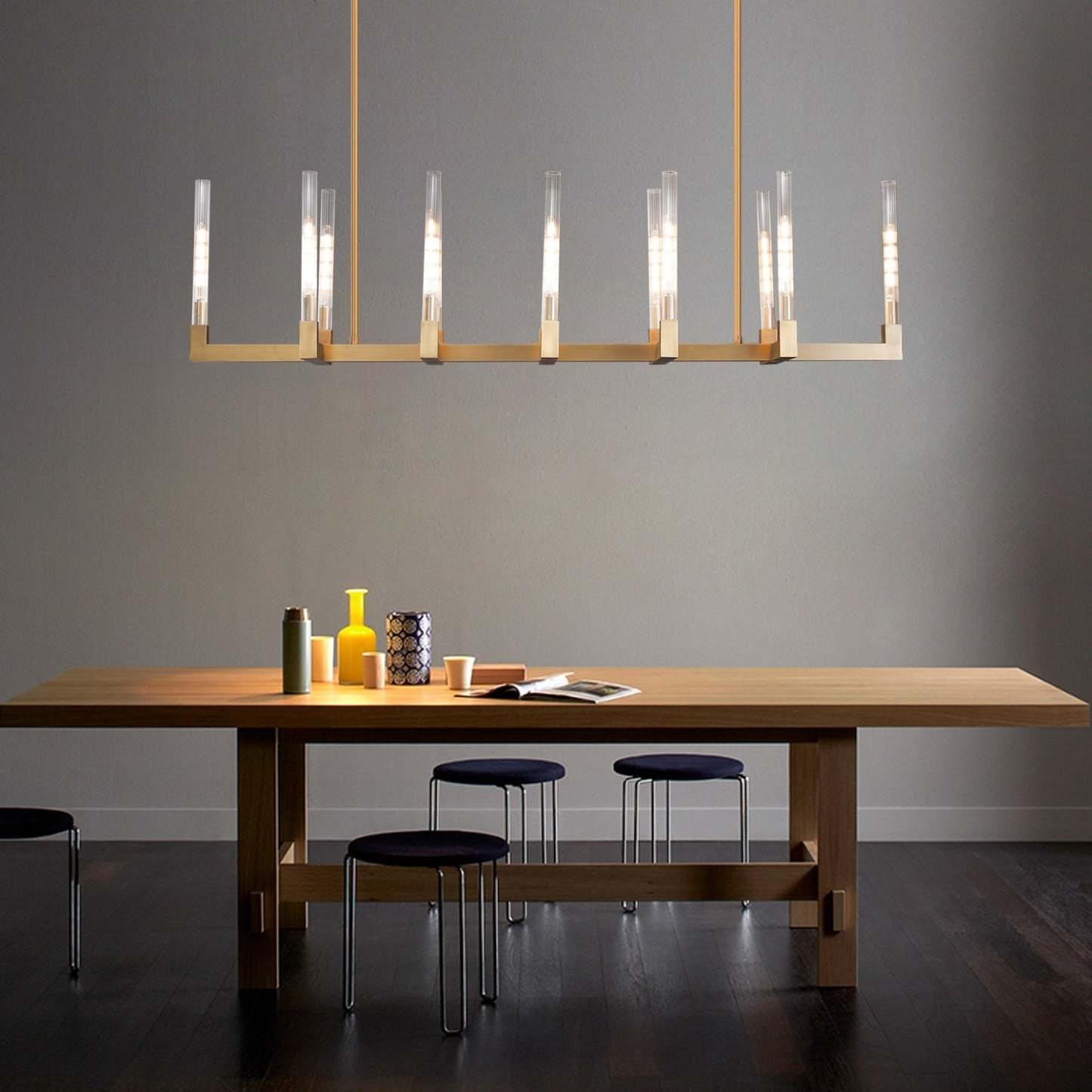 Candlestack Linear Chandelier 67"Linear