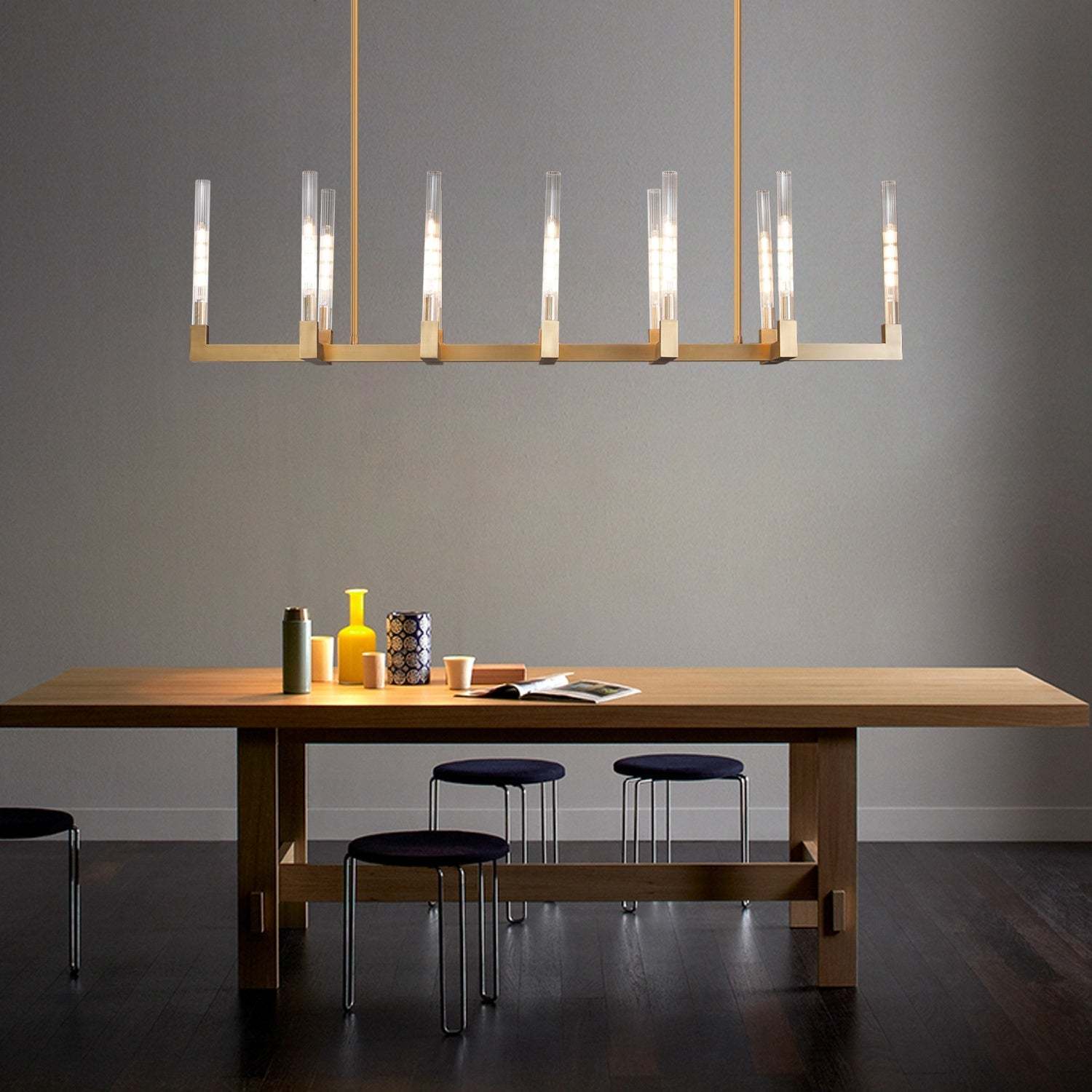 Candlestack Linear Chandelier 67"Linear