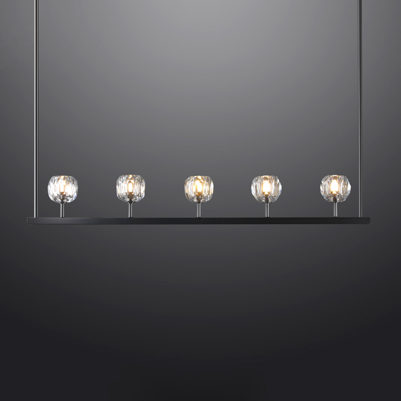 Bille Crystal Ball Linear Chandelier 48"