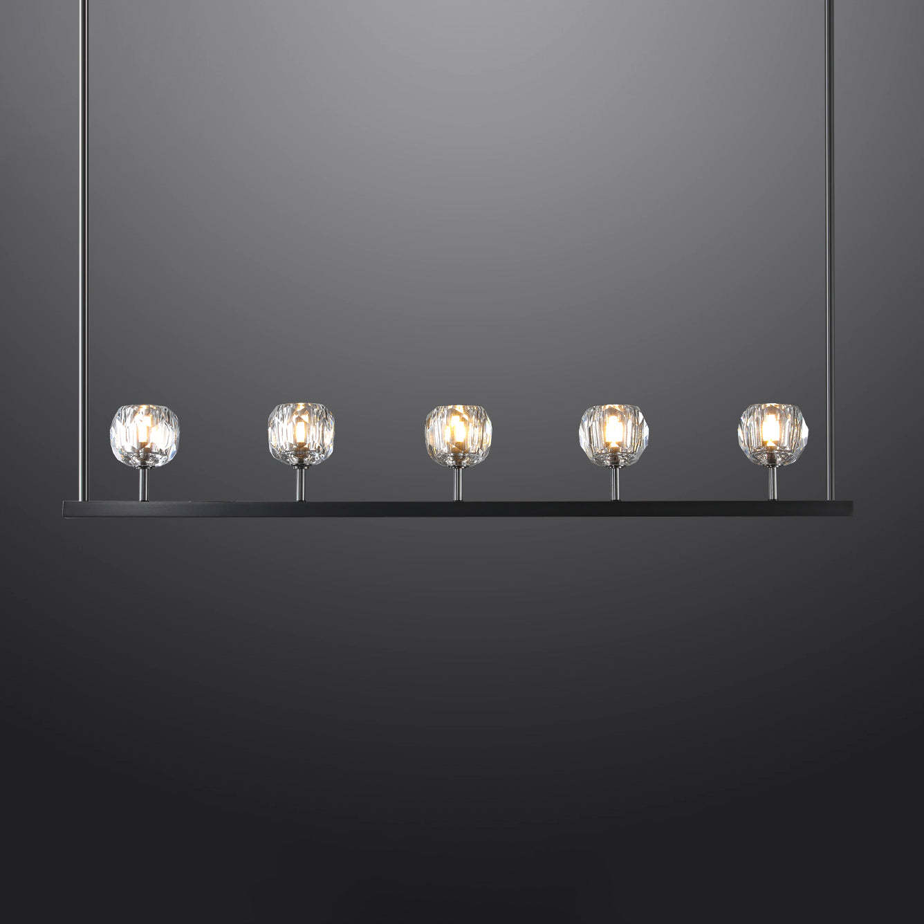 Bille Crystal Ball Linear Chandelier 48"