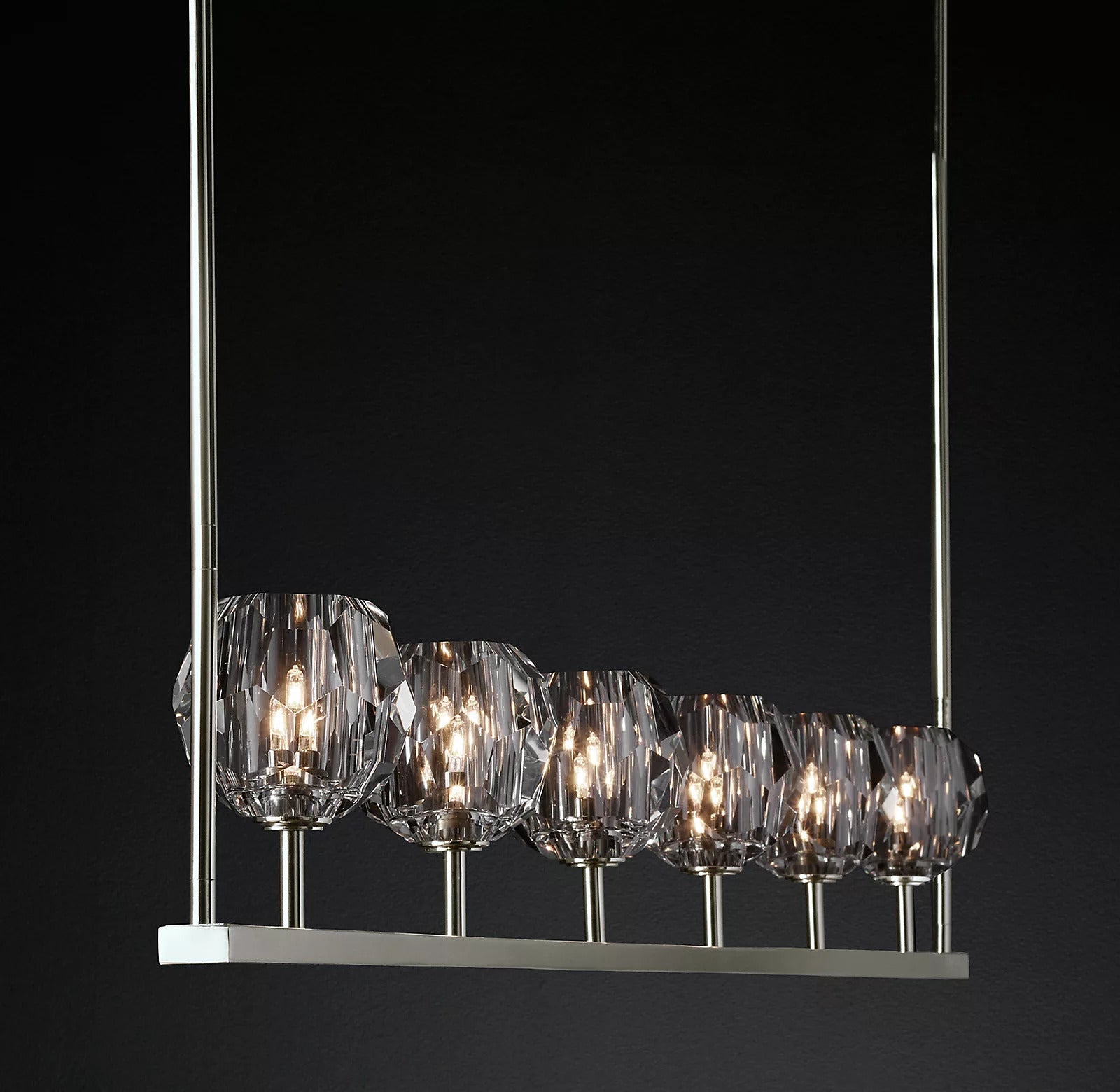 Bille Crystal Ball Linear Chandelier 60"