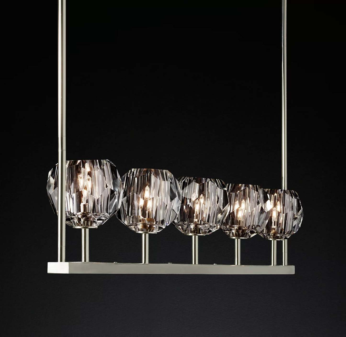 Bille Crystal Ball Linear Chandelier 48"