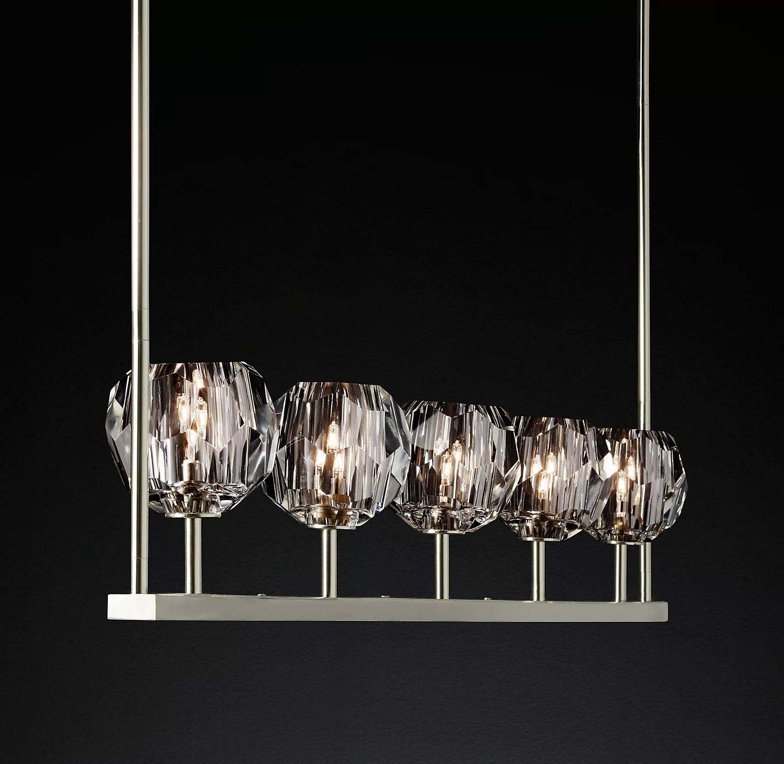 Bille Crystal Ball Linear Chandelier 48"