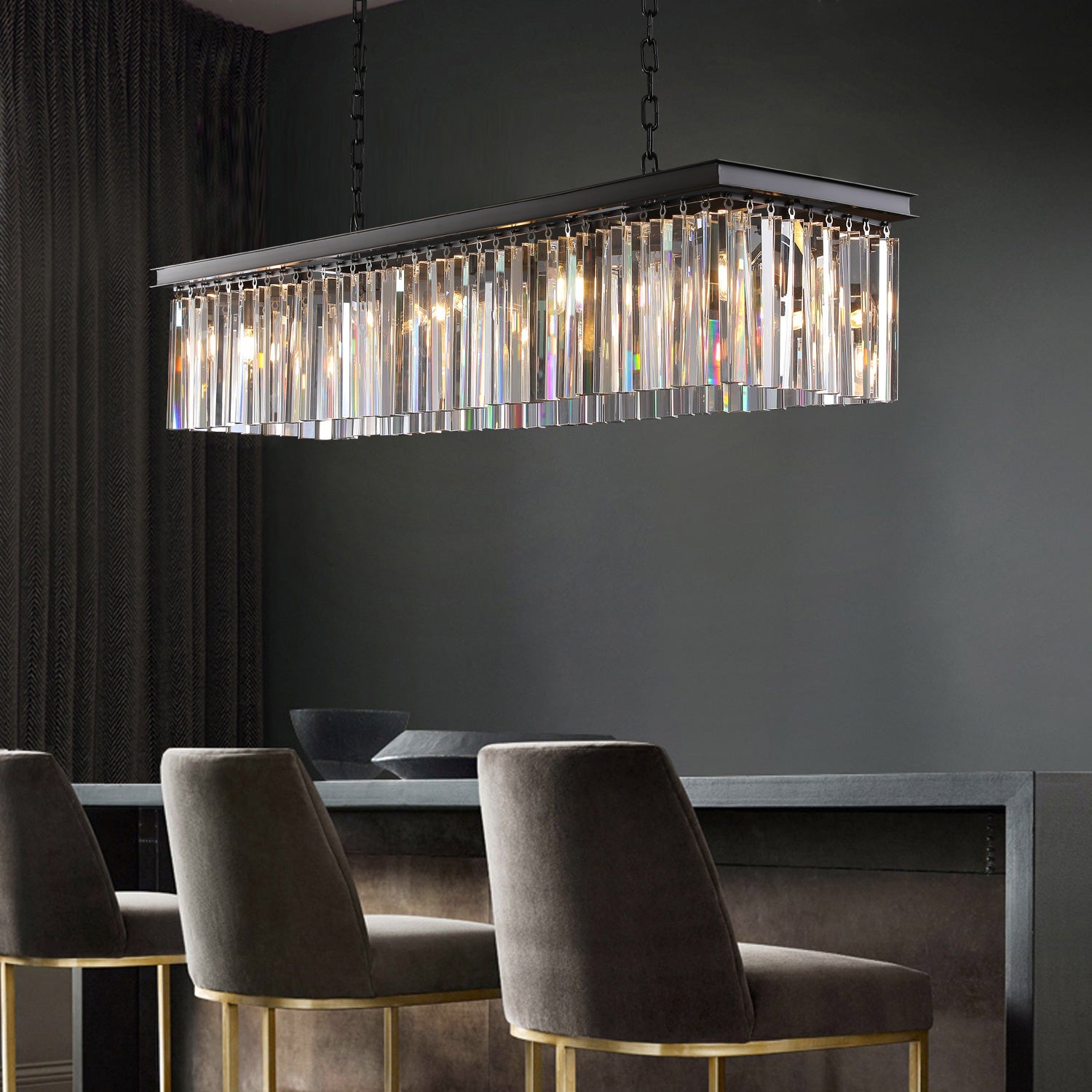 Rhysis Crystal Rectangular Chandelier