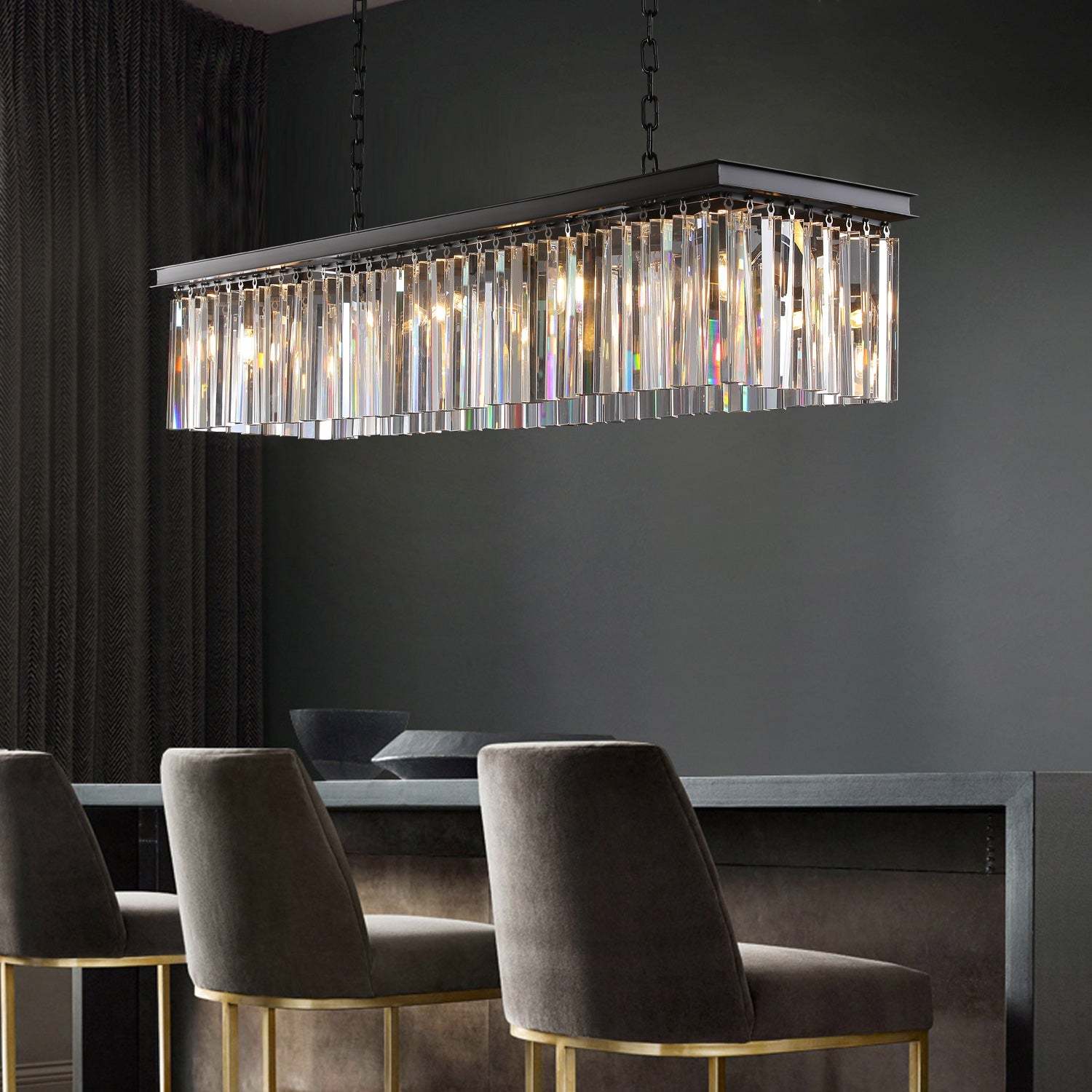 Rhysis Crystal Rectangular Chandelier