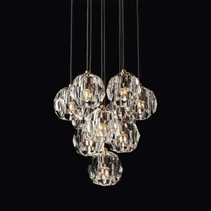 Bille Crystal Ball Cluster Chandelier 14"