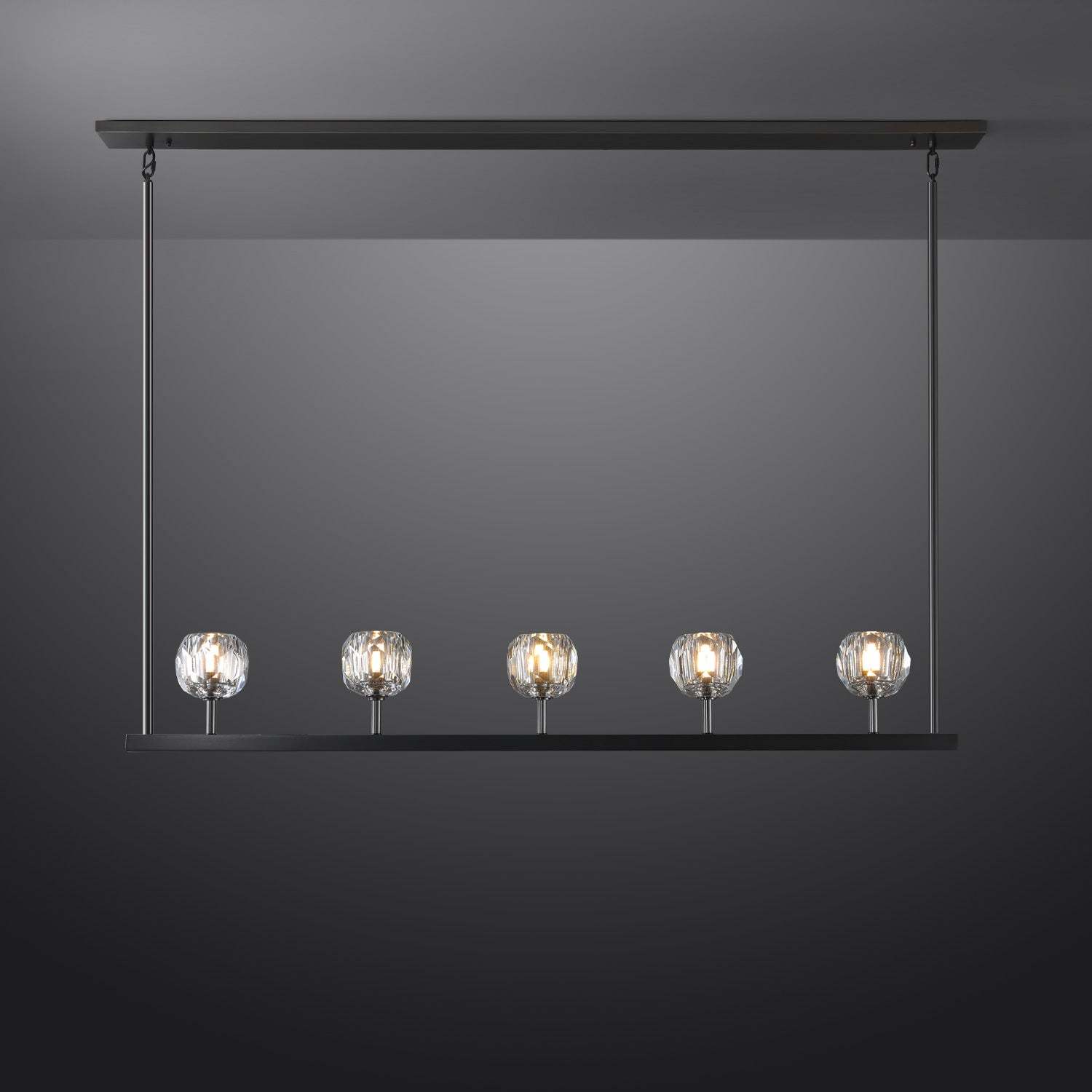 Bille Crystal Ball Linear Chandelier 48"