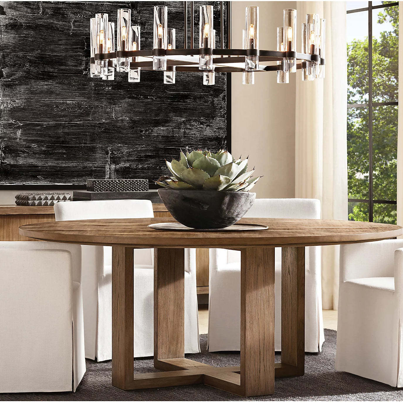 Ravalle Glass Round Chandelier 60"