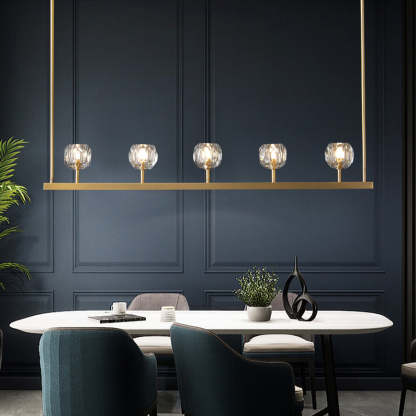 Bille Crystal Ball Linear Chandelier 48"