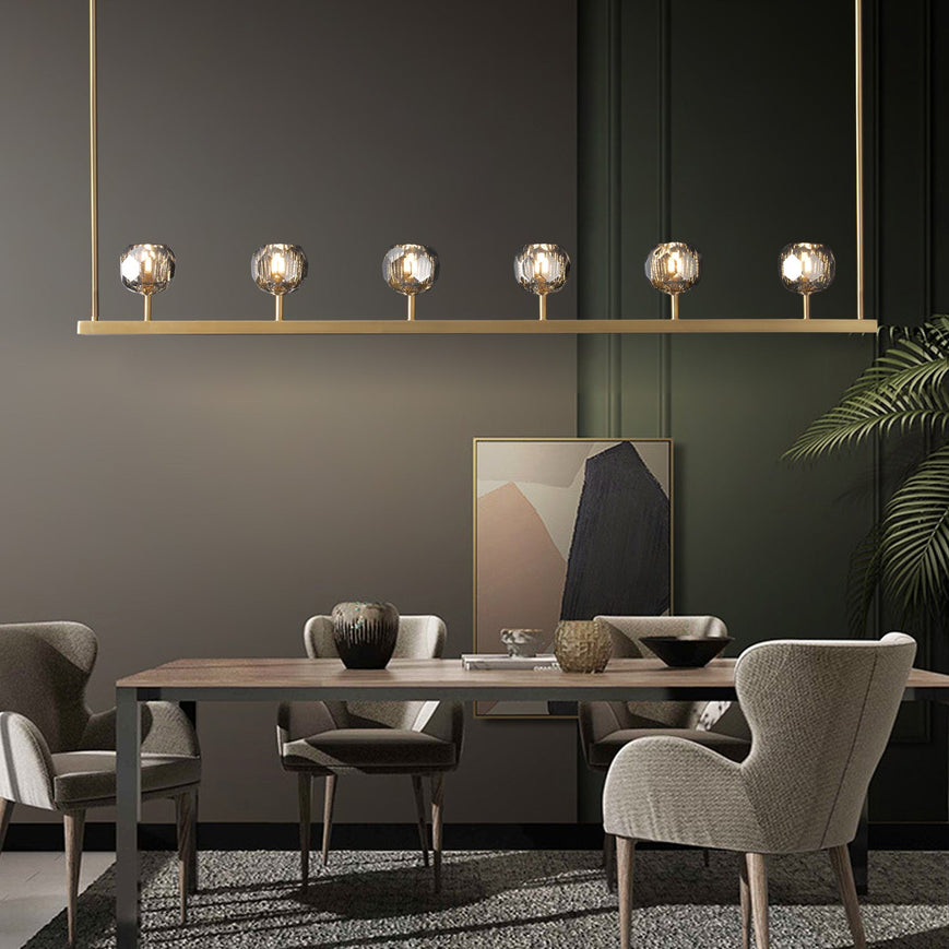 Bille Crystal Ball Linear Chandelier 60"