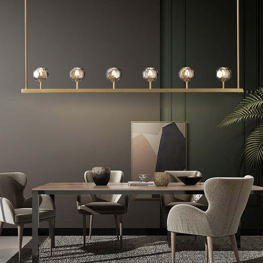 Bille Crystal Ball Linear Chandelier 60"