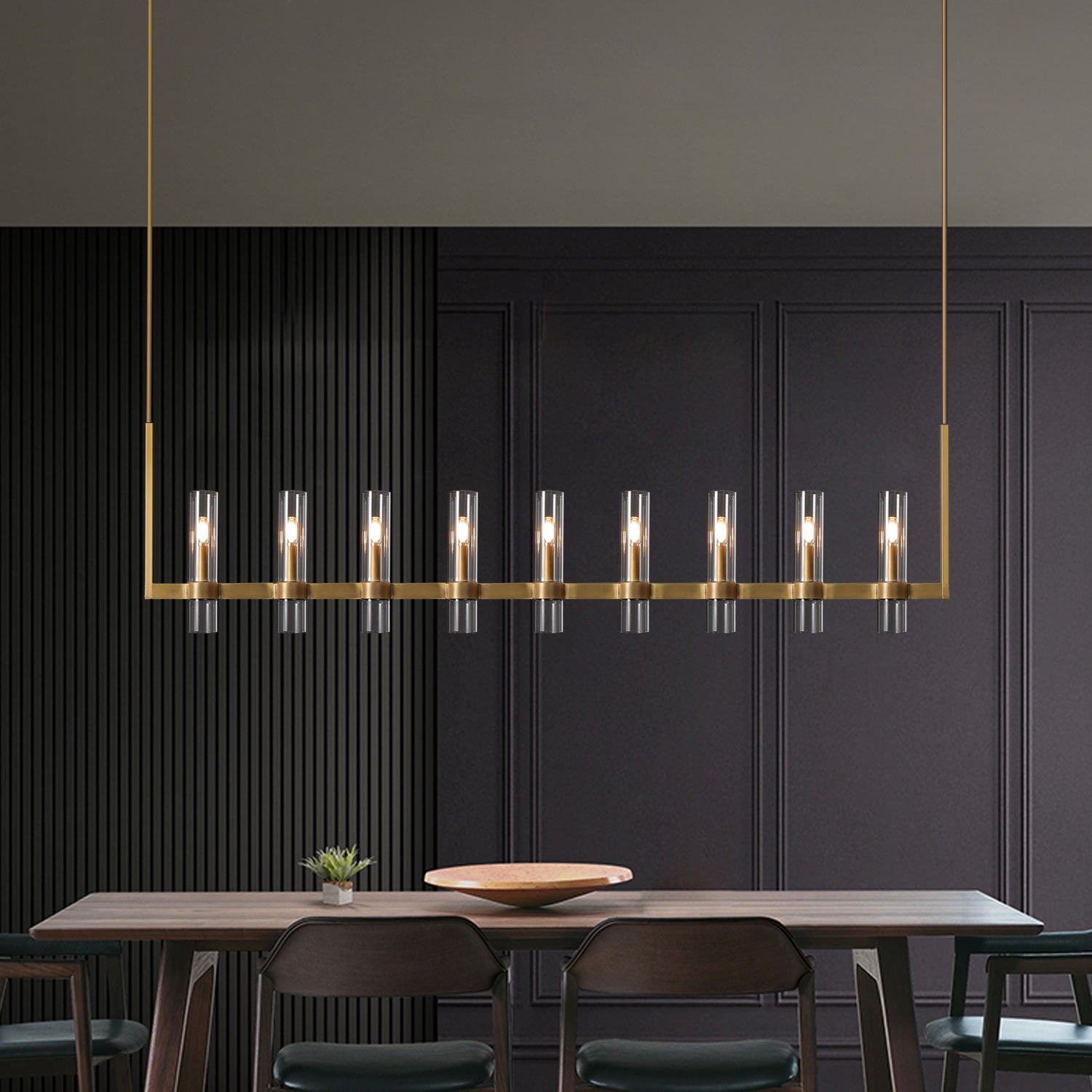 Ravalle Glass Linear Chandelier 72" L