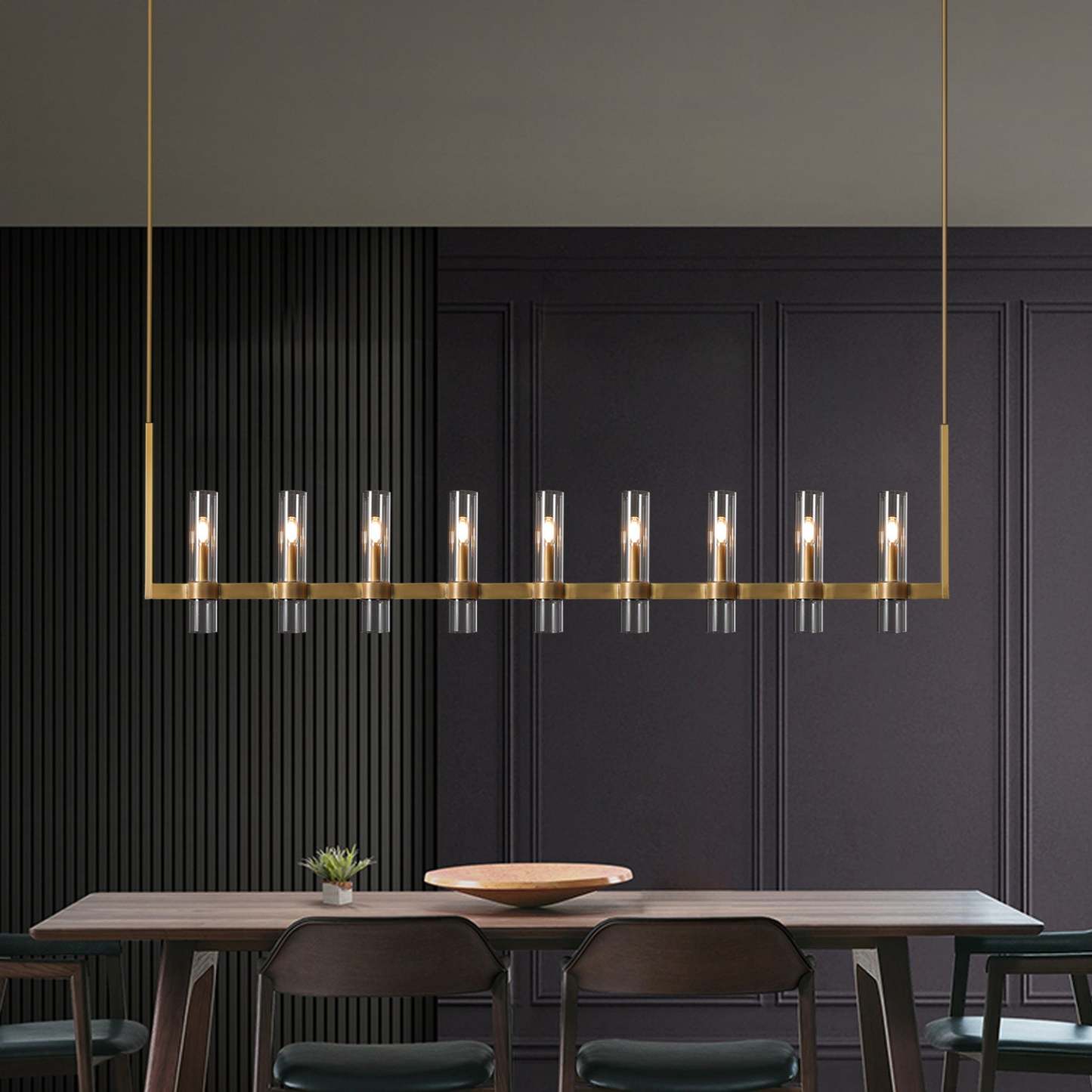 Ravalle Glass Linear Chandelier 72" L