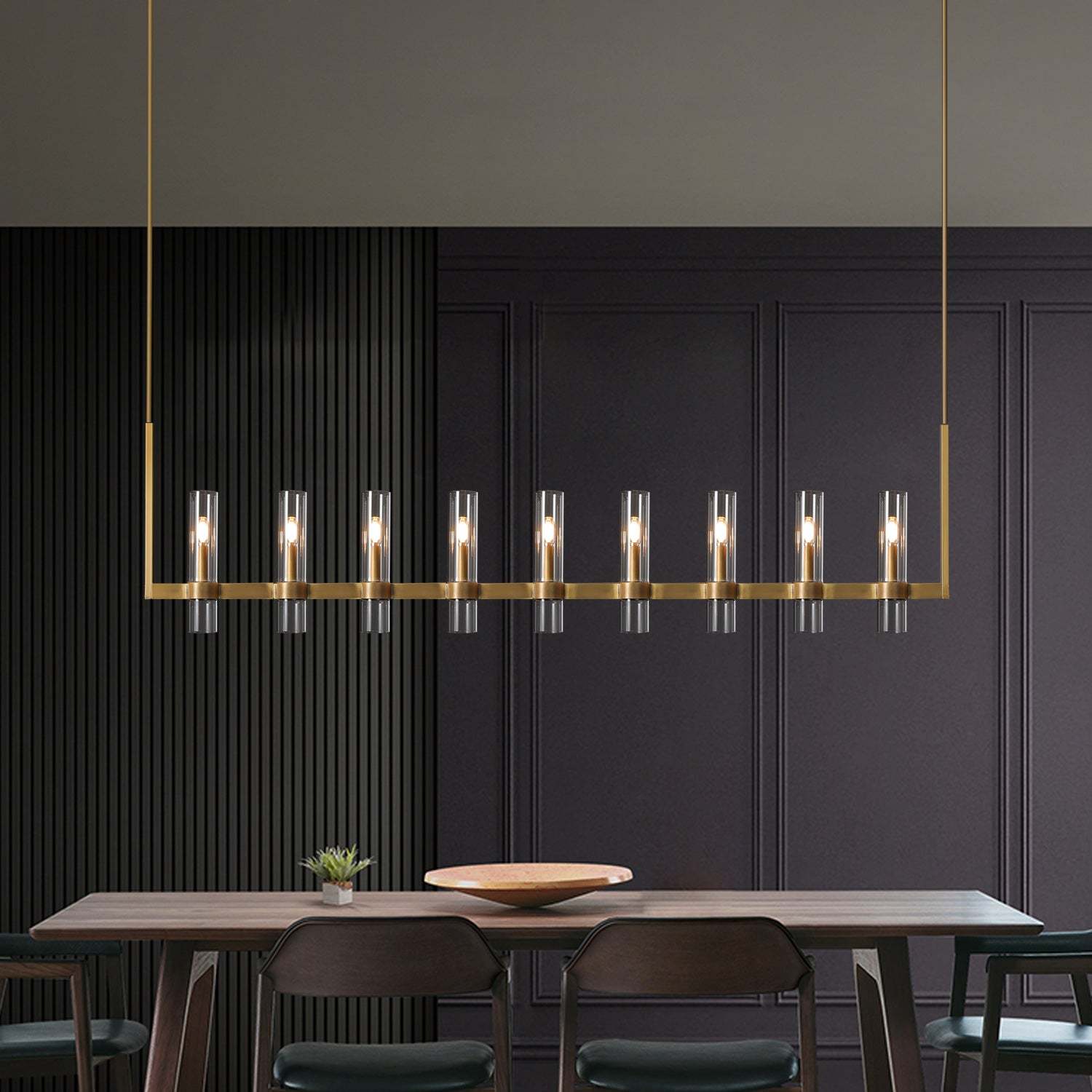 Ravalle Glass Linear Chandelier 72" L