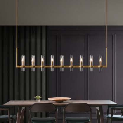 Ravalle Glass Linear Chandelier 72" L