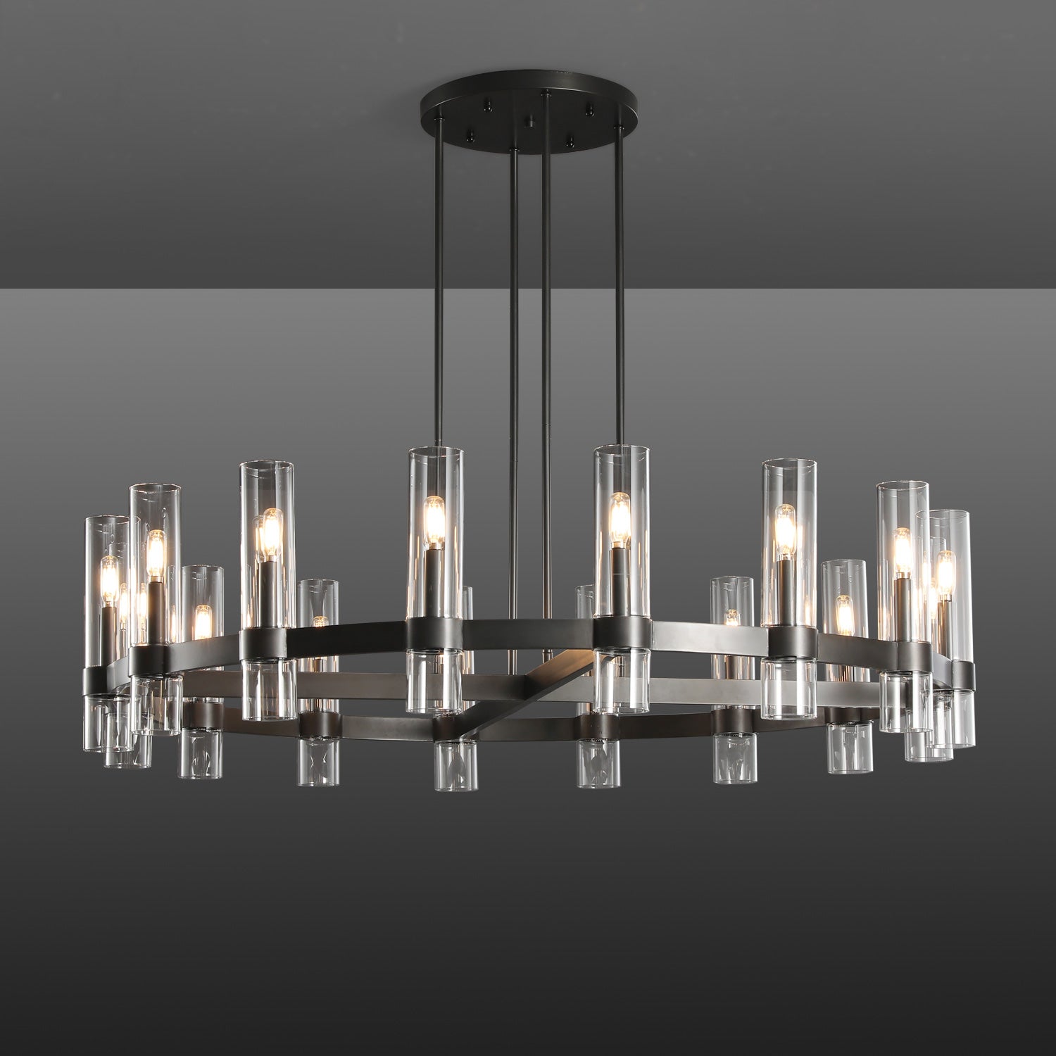 Ravalle Glass Round Chandelier 48"