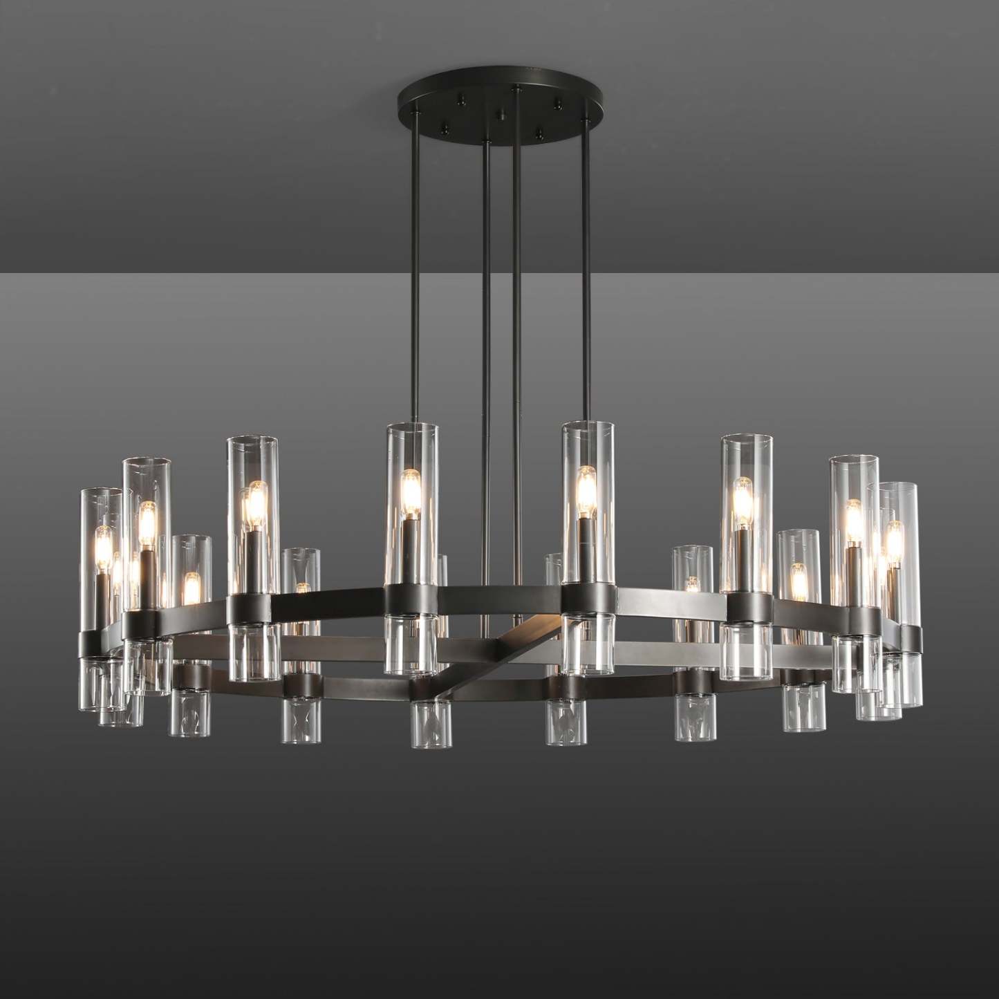 Ravalle Glass Round Chandelier 48"