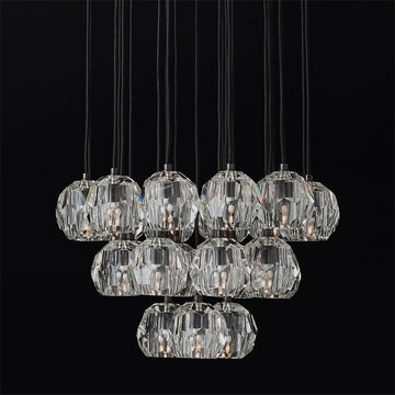 Bille Crystal Ball Cluster Chandelier 24"