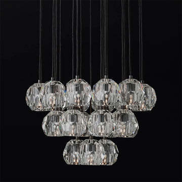 Bille Crystal Ball Cluster Chandelier 24"
